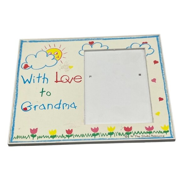 Ultraframe photo frame with love to grandma sun clouds flower plastic white READ - Picture 1 of 6
